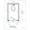 Bradley Toilet Partition, 1 Between Wall Compartment, Stainless Steel, 36"W x 61 1/4"D - BW13660