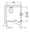 Bradley Toilet Partition, 1 ADA In Corner Compartment, Metal, 60"W x 61 1/4"D, Quick Ship - ICADA