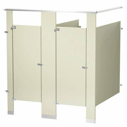 Bradley Bathroom Partition, 2 In Corner Compartments, Metal, 72"W x 61 1/4"D, Quick Ship - IC23660