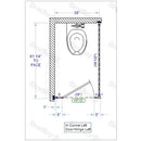 Bradley Toilet Partition, 1 In Corner Compartment, Stainless Steel, 36"W x 61 1/4"D - IC13660