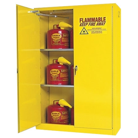Eagle 45 Gal. Flammable Liquid Standard Safety Storage Cabinet w/ Two Door Self-Closing Two Shelves, Model: 4510
