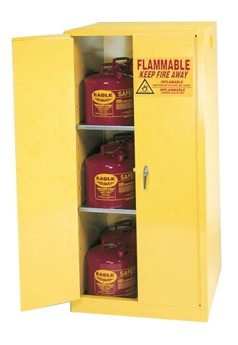Eagle 60 Gal. Flammable Liquid Standard Safety Storage Cabinet w/ Two Door Manual Two Shelves, Model: 1962