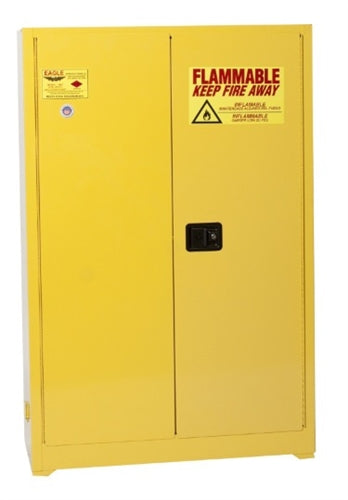 Eagle 45 Gal. Flammable Liquid Tower Safety Storage Cabinet w/ Two Door Self-Close w/4
