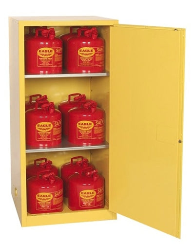 Eagle 60 Gal. Flammable Liquid Standard Safety Storage Cabinet w/ One Door Cabinet Self-Close Two Shelves, Model: 6110