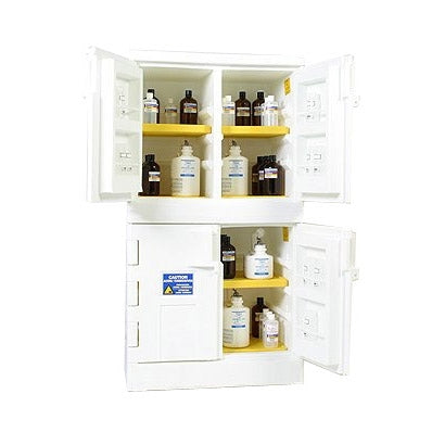 Eagle 44 Gal. Acid & Corrosive Poly Standard Safety Storage Cabinet w/ Non-Metallic, Poly, White, 4 Door,  Model: CRA-P44W