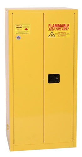 Eagle 60 Gal. Flammable Liquid Tower Safety Storage Cabinet w/ Two Door Manual Close w/4" Legs Two Shelves, Model: 1962LEGS
