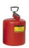 Eagle Type I Safety Cans, 5 Gal. Polyethylene - Red, Model 1543