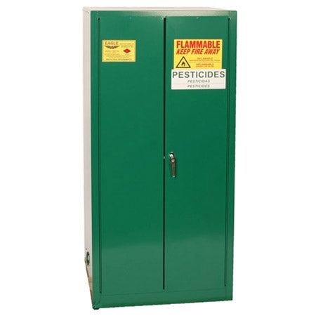 Eagle 55 Gal. Pesticide & Poison Vertical Drum Safety Storage Cabinet w/ 2-Dr Self-Close Vert Drum w/rollers & 1-Shelf,  Model: PEST2610