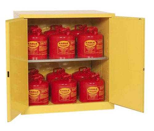Eagle 60 Gal. Flammable Liquid Workbench Safety Storage Cabinet w/ Workbench Cabinet Manual Close One Shelf, Model: 1964