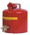 Eagle Faucet Cans, 5 Gal. Metal - Red w/Brass Faucet, Model 1417