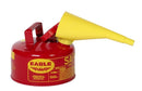 Eagle Type I Safety Cans, 1 Gal. Metal - Red w/F-15 Funnel, Model UI-10-FS