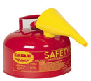 Eagle Type I Safety Cans, 2 Gal. Metal - Red w/F-15 Funnel, Model UI-20-FS