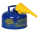 Eagle Type I Safety Cans, 2 Gal. Metal - Blue w/F-15 Funnel, Model UI-20-FSB
