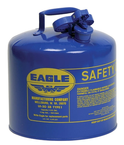 Eagle Type I Safety Cans, 5 Gal. Metal - Blue (Kerosene), Model UI-50-SB