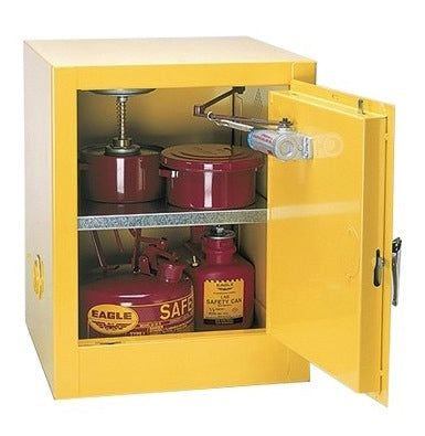 Eagle 4 Gal. Flammable Liquid Bench Top Safety Storage Cabinet w/ One Door Manual  One Shelf, Model: 1904