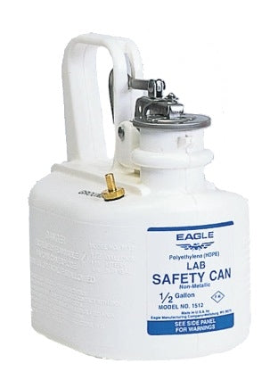 Eagle Lab Cans, 1/2 Gal. Polyethylene - White, Model 1512