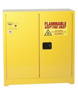 Eagle 30 Gal. Flammable Liquid Standard Safety Storage Cabinet w/ Two Door Manual One Shelf, Model: 1932