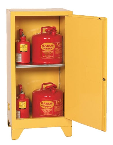 Eagle 16 Gal. Flammable Liquid Tower Safety Storage Cabinet w/ One Door Self-Close w/4" Legs One Shelf, Model: 1905LEGS