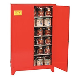 Eagle 40 Gal. Paint & Ink Tower Safety Storage Cabinet w/ Two Door Manual Close Three Shelves, Model: PI-32LEGS