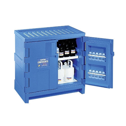 Eagle 22 Gal. Acid & Corrosive Poly Under-Counter Safety Storage Cabinet w/ Non-Metallic, Poly, Blue, 2 Door,  Model: CRA-P22