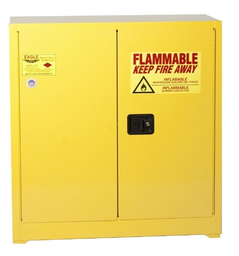 Eagle 30 Gal. Flammable Liquid Tower Safety Storage Cabinet w/ Two Door Self-Close w/4