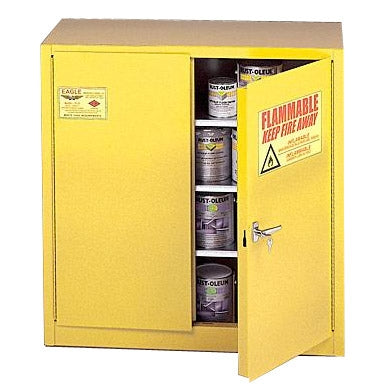 Eagle 40 Gal. Paint & Ink Standard Safety Storage Cabinet w/ Two Door Self-Closing Three Shelves, Model: PI-3010