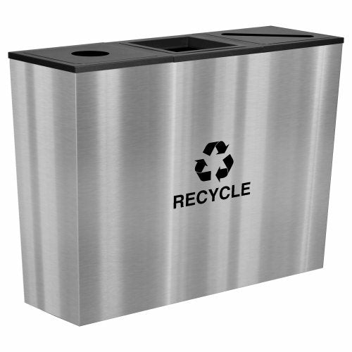 Ex-Cell Kaiser Metro Collection tapered recycling receptacle - RC-MTR-3SS