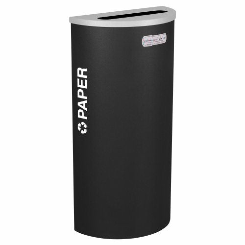 Ex-Cell Kaiser Kaleidoscope Collection Half Round recycling receptacle with Paper decal - RC-KDHR-PBLX