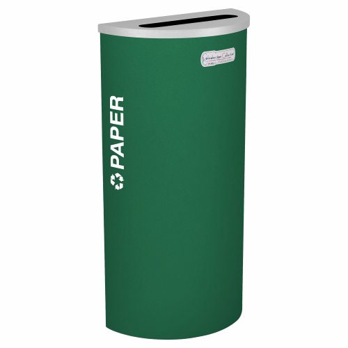 Ex-Cell Kaiser Kaleidoscope Collection Half Round recycling receptacle with Paper decal - RC-KDHR-PEGX