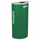Ex-Cell Kaiser Kaleidoscope Collection Half Round recycling receptacle with Plastic decal - RC-KDHR-PLEGX