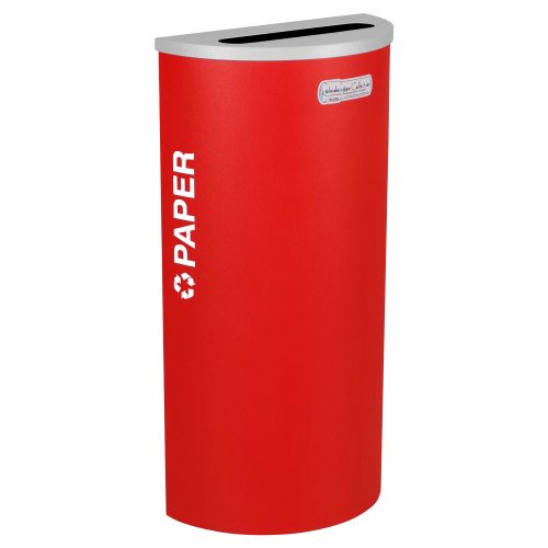 Ex-Cell Kaiser Kaleidoscope Collection Half Round recycling receptacle with Paper decal - RC-KDHR-PRBX