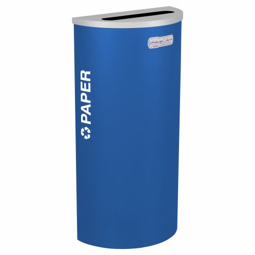 Ex-Cell Kaiser Kaleidoscope Collection Half Round recycling receptacle with Paper decal - RC-KDHR-PRYX