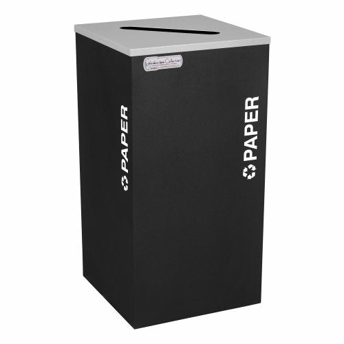 Ex-Cell Kaiser Kaleidoscope Collection Square recycling receptacle with Paper decal - RC-KDSQ-PBLX