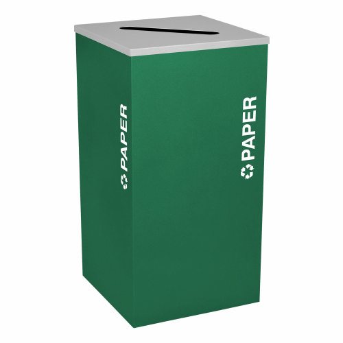Ex-Cell Kaiser Kaleidoscope Collection Square recycling receptacle with Paper decal - RC-KDSQ-PEGX