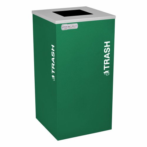 Ex-Cell Kaiser Kaleidoscope Collection Square recycling receptacle with Trash decal - RC-KDSQ-TEGX