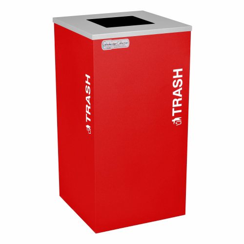 Ex-Cell Kaiser Kaleidoscope Collection Square recycling receptacle with Trash decal - RC-KDSQ-TRBX