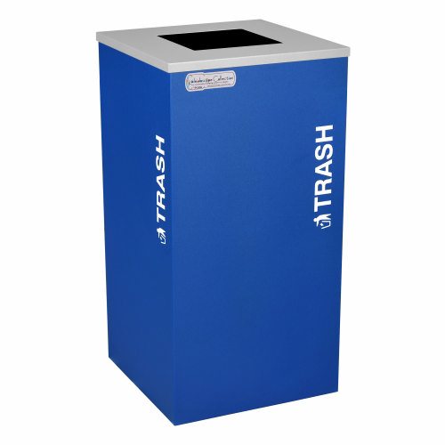 Ex-Cell Kaiser Kaleidoscope Collection Square recycling receptacle with Trash decal - RC-KDSQ-TRYX
