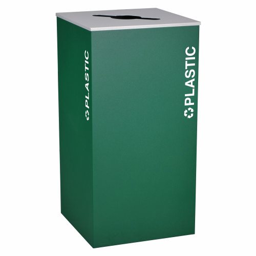 Ex-Cell Kaiser Kaleidoscope Collection XL Square 36-gal recycling receptacle - RC-KD36-PLEGX