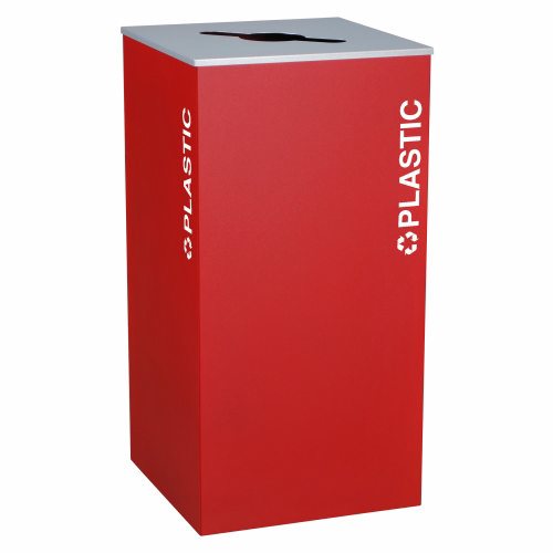 Ex-Cell Kaiser Kaleidoscope Collection XL Square 36-gal recycling receptacle - RC-KD36-PLRBX
