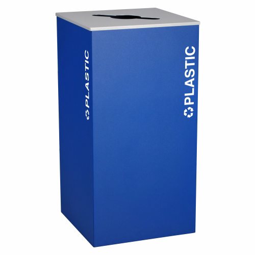 Ex-Cell Kaiser Kaleidoscope Collection XL Square 36-gal recycling receptacle - RC-KD36-PLRYX
