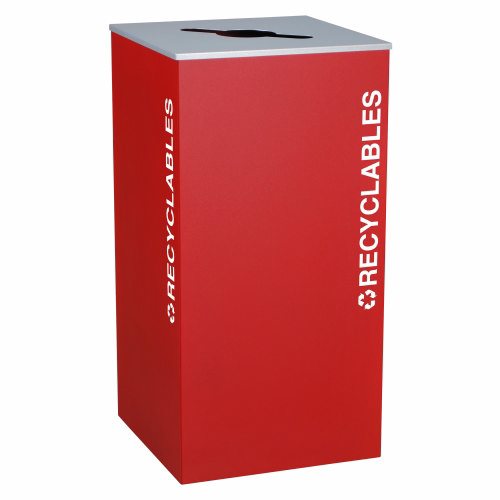 Ex-Cell Kaiser Kaleidoscope Collection XL Square 36-gal recycling receptacle - RC-KD36-RRBX