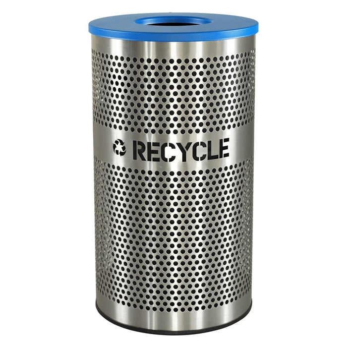 Ex-Cell Kaiser Venue Collection Perforated Stainless Steel RECYCLING Receptacle - VCR-33PERFSS