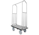 Ex-Cell Kaiser Chrome Hotel Cart, grey carpeted deck with black bumper and 8" grey poly casters - 780CHRGRY/PLY