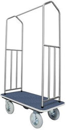 Ex-Cell Kaiser Stainless Steel Hotel Cart, black carpeted deck with grey bumper and 8" grey pnuematic casters - 780SSBLK/PNU