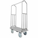 Ex-Cell Kaiser Stainless Steel Hotel Cart, grey carpeted deck with grey bumper and 8" grey pnuematic casters - 780SSGRY/PNU
