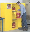 Justrite Safety Cabinet, Self Closing, 30 Gal, Gray - 893023