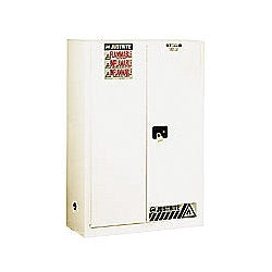 Justrite Safety Cabinet, 45 Gal., Manual, White - 894505