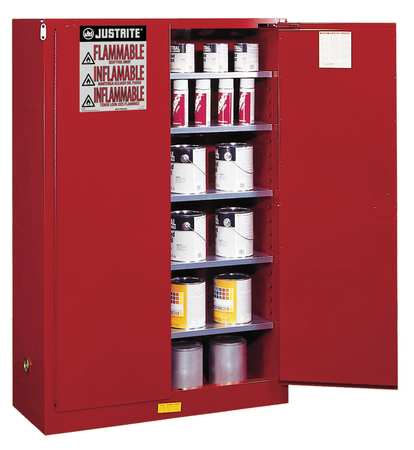 Justrite Storage Cabinet, Paint/Ink, Red, 60 Gal. - 894511
