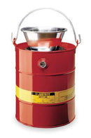 Justrite Safety Can, Steel, 5 Gallon, Red - 10905