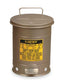 Justrite 14 Gal Oily Waste Can, Silver - 9504